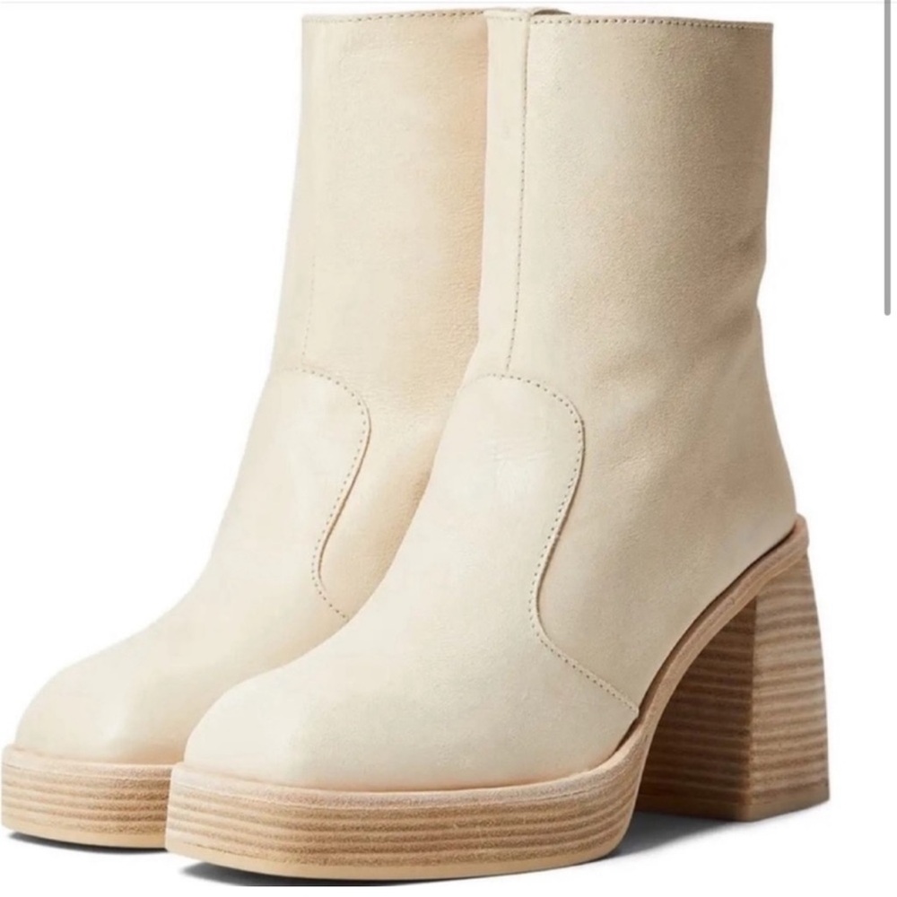 Free People Women's Cream Block Heel Boots